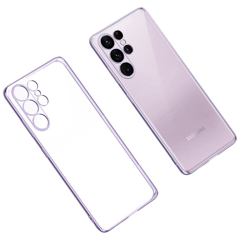 SULADA TPU Phone Case for Samsung Galaxy S23 Ultra Electroplating Straight Edge Clear Phone Cover SULADA TPU Phone Case for Samsung Galaxy S23 Ultra Electroplating Straight Edge Clear Phone Cover